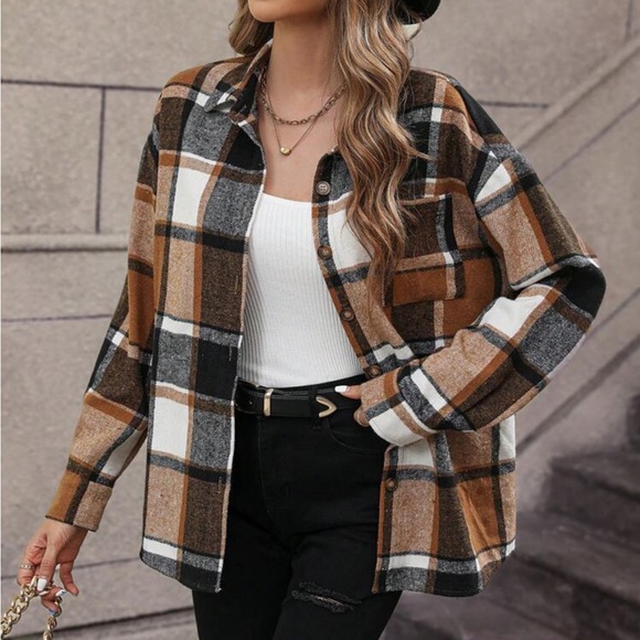 Boho Buffalo plaid coat jacket - Picture 5 of 6